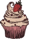Cupcake with strawberries Cake