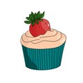 Cupcake with strawberry