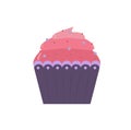 Cupcake sweet cake birthday food bakery party vector illustration. Chocolate cream dessert muffin delicious Royalty Free Stock Photo