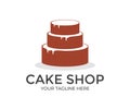 Cupcake, Sweet cake, Cake Bakery, Pastry shop, Cake shop logo design. Concept for cafe or bakery vector design. Royalty Free Stock Photo