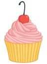 Cupcake Sweet Cherry Muffin Pastry Cartoon