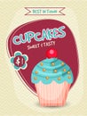 Cupcake Template, Banner, Flyer or Menu Card design. Royalty Free Stock Photo