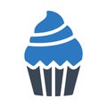 Cupcake vector glyph color icon Royalty Free Stock Photo