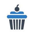 Cupcake vector glyph color icon Royalty Free Stock Photo