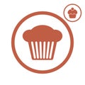 Cupcake vector icon.