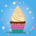 Cupcake vector illustration_colour_2000x2000 px Royalty Free Stock Photo