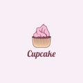 Cupcake Vector Logo Template. Logo for Cake Shop, Sticker, Label, etc Royalty Free Stock Photo