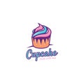 Cupcake Vector Logo Template. Logo for Cake Shop, Sticker, Label, etc Royalty Free Stock Photo