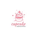 Cupcake Vector Logo Template. Logo for Cake Shop, Sticker, Label, etc Royalty Free Stock Photo