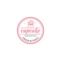 Cupcake Vector Logo Template. Logo for Cake Shop, Sticker, Label, etc Royalty Free Stock Photo