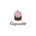 Cupcake Vector Logo Template. Logo for Cake Shop, Sticker, Label, etc Royalty Free Stock Photo