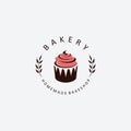 Cupcake Vector Logo Template. Logo for Cake Shop, Sticker, Label, etc Royalty Free Stock Photo
