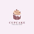 Cupcake Vector Logo Template. Logo for Cake Shop, Sticker, Label, etc Royalty Free Stock Photo