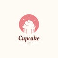 Cupcake Vector Logo Template. Logo for Cake Shop, Sticker, Label, etc Royalty Free Stock Photo