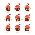 Cupcake - vector set of mascot illustrations.