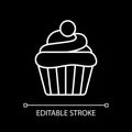 Cupcake white linear icon for dark theme