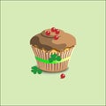 Cupcake wit leaves.