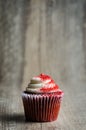 Cupcake on wood background Royalty Free Stock Photo