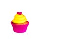 Cupcake with yellow cream on top , isolated . Royalty Free Stock Photo