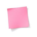 pink sticky note isolated on white background Royalty Free Stock Photo