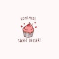 Cupcakes, Bakery and Dessert Logo, Sign, Emblem, Flat Vector Design