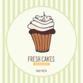 Cupcakes and Cakes banner. Bakery and pastry.