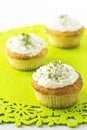 Cupcakes with coconut and lime Royalty Free Stock Photo