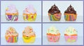 Cupcakes collage Royalty Free Stock Photo