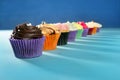 Cupcakes colorful cream muffin arrangement