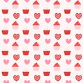 Cupcakes and cookies seamless pattern background Royalty Free Stock Photo