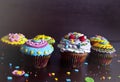 Cupcakes with cream hat cake Royalty Free Stock Photo