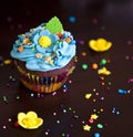 Cupcakes with cream hat caken Royalty Free Stock Photo
