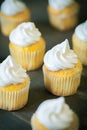 Cupcakes with cream of swiss merinque Royalty Free Stock Photo