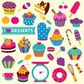 Cupcakes elements clip art set