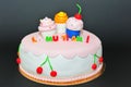 Cupcakes figurines fondant birthday cake