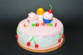 Cupcakes figurines fondant birthday cake