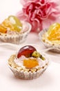 Cupcakes filled with fresh fruits. Royalty Free Stock Photo