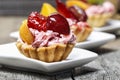 Cupcakes filled with fresh fruits Royalty Free Stock Photo