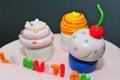 Cupcakes fondant figurines