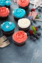 Cupcakes for the Fourth of July Royalty Free Stock Photo