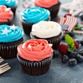 Cupcakes for the Fourth of July Royalty Free Stock Photo