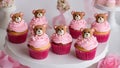 cupcakes with frosting and sprinkles teddy bear Ballerina cupcakes with pink frosting and white sprinkles.