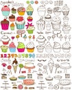 Cupcakes Galore Hand Drawn Vector Collection