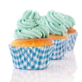 Cupcakes in green and blue