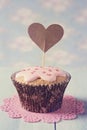 Cupcakes with heart cakepick Royalty Free Stock Photo