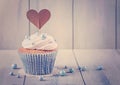 Cupcakes with heart cakepick Royalty Free Stock Photo