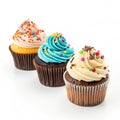 Cupcakes isolated on white background Royalty Free Stock Photo