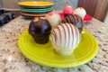 Cupcakes on Lime Green Dessert Plate Macro Royalty Free Stock Photo