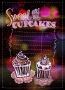 Cupcakes menu list design Royalty Free Stock Photo
