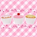 Cupcakes on pink gingham